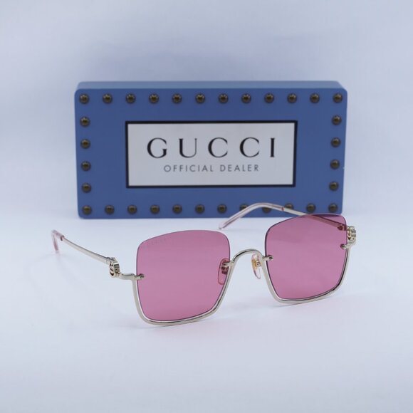 Gucci GG1279S 003 Square Sunglasses - Gold\Cyclamen - Picture 6 of 13